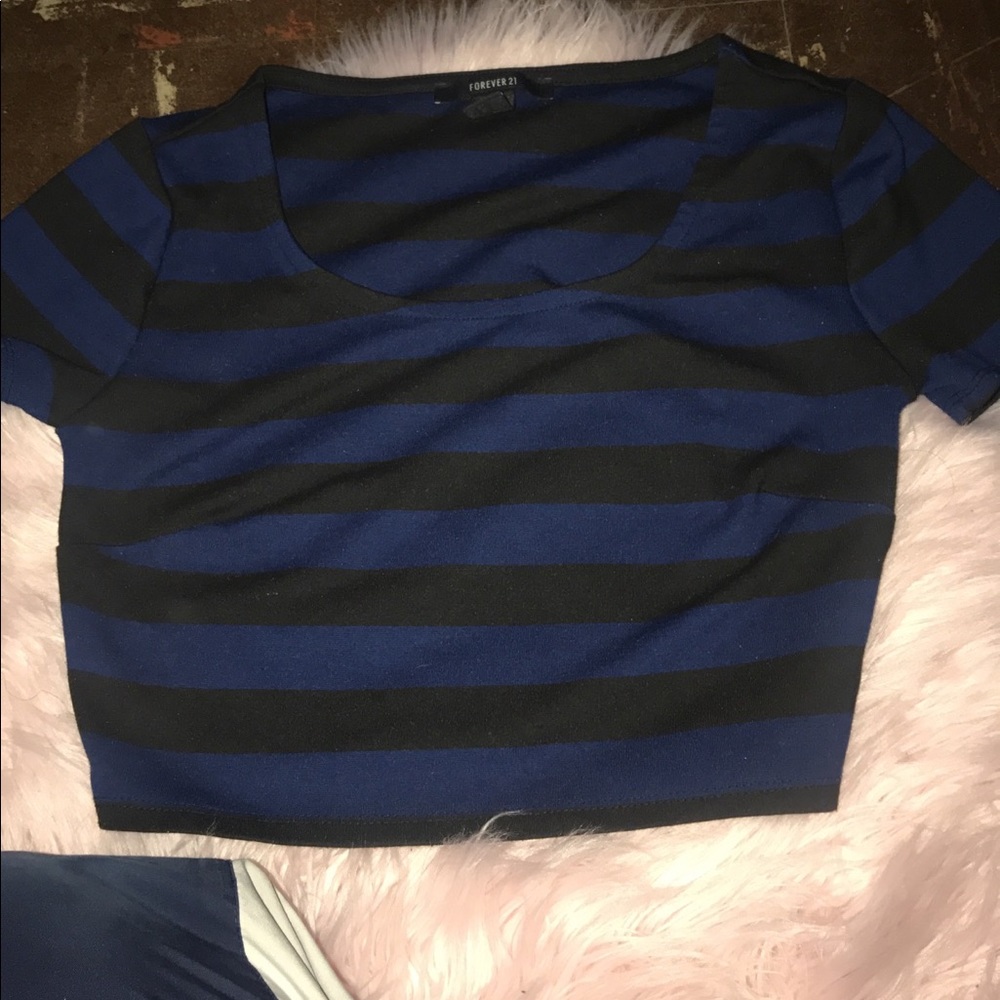 Striped forever 21 crop top