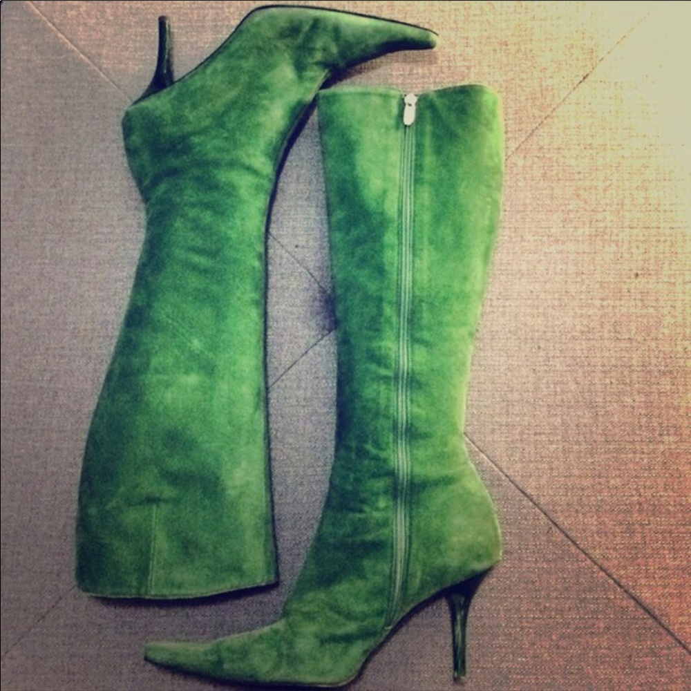 CLAUDIA CIUTI Suede Green Boots