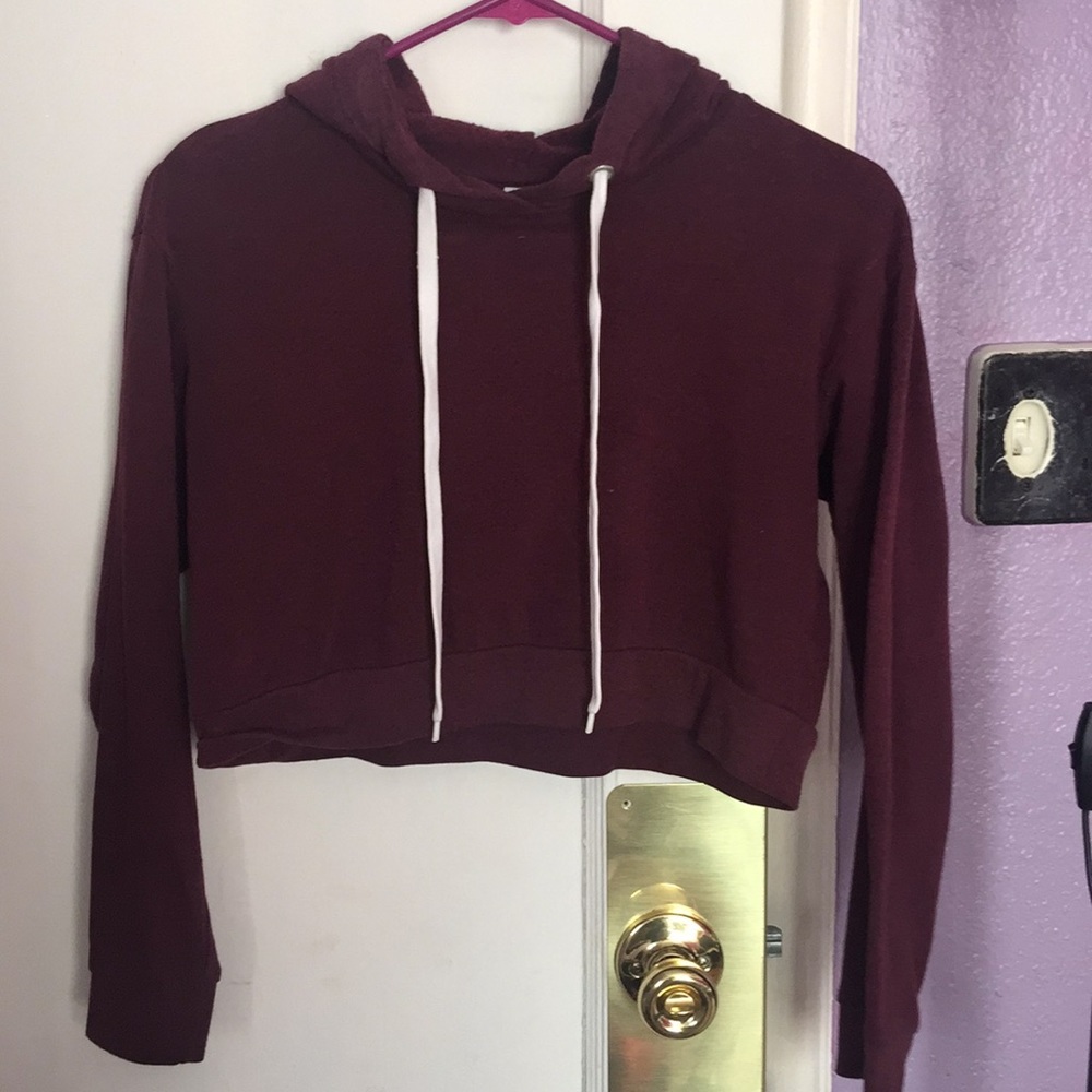 H&M burgundy crop sweater