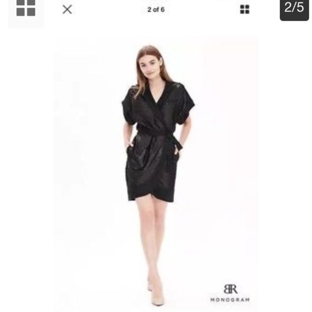 NWOT Banana Republic Matte Sequin Wrap Dress 0