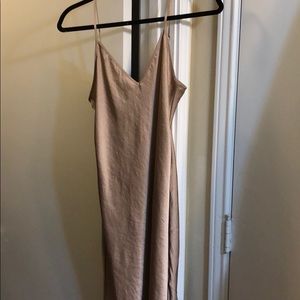 Gold silk dress by Wilfred