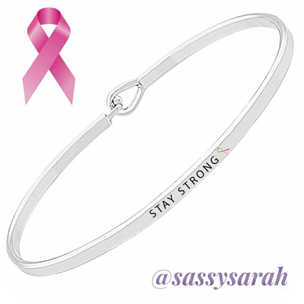 "Stay Strong" Hook Bangle Bracelet