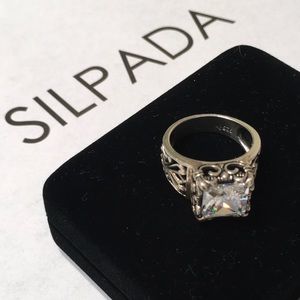Silpada R0981 Cz Filigree Uptown Ring Sz 9