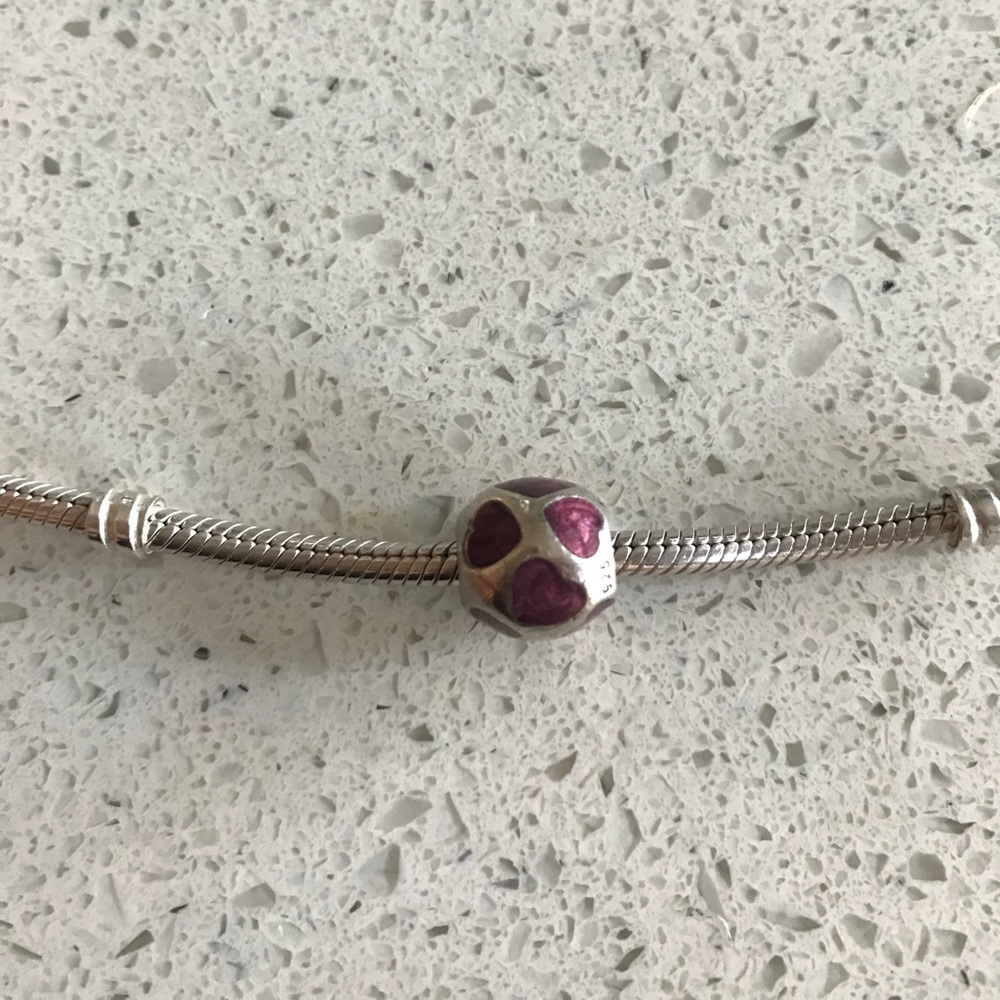 Pandora purple enamel heart charm