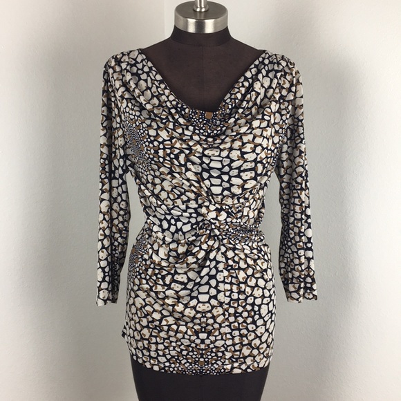 Ellen Tracy Tops - Ellen Tracy Quarter Sleeve Cowl Neck Blouse