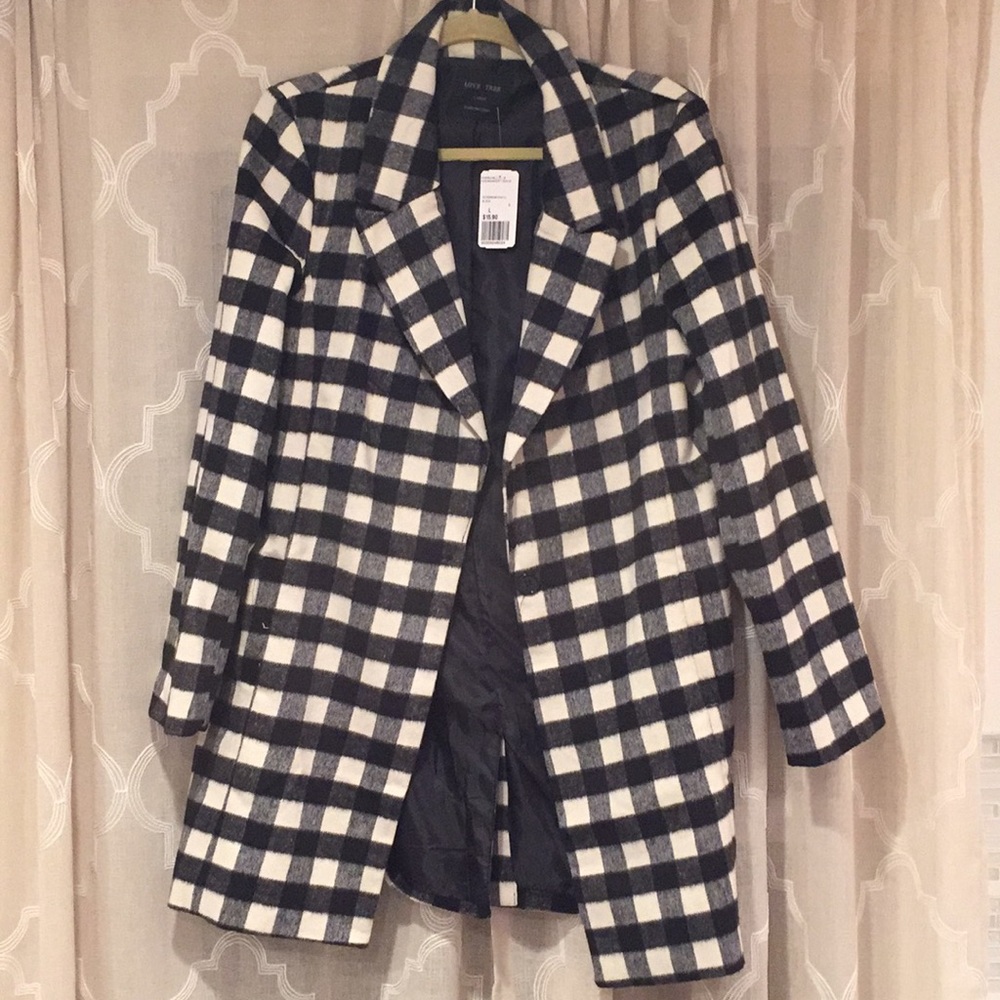 Buffalo check long jacket NWT