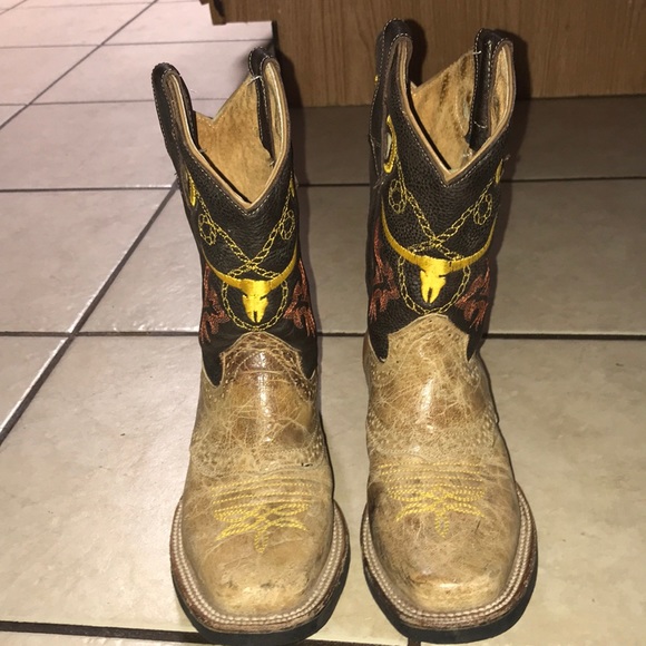 Kids Cowboy Work Boots - Picture 1 of 5