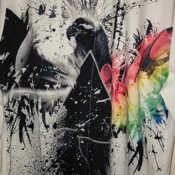 White button up with eagle paint print - Picture 2 of 4