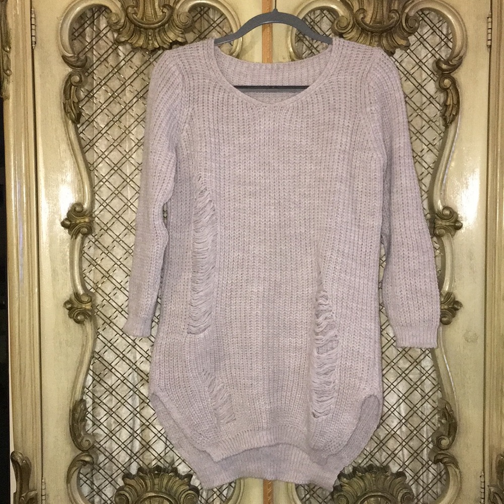 Distressed Pastel Purple Sweater from LF