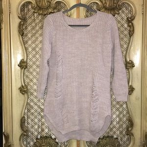 Distressed Pastel Purple Sweater from LF