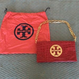 New Tory Burch Red Clutch