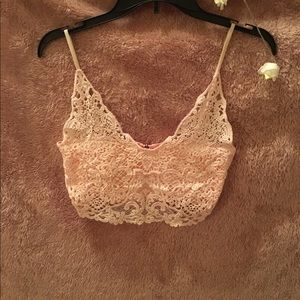 Pink Lace Crop Top