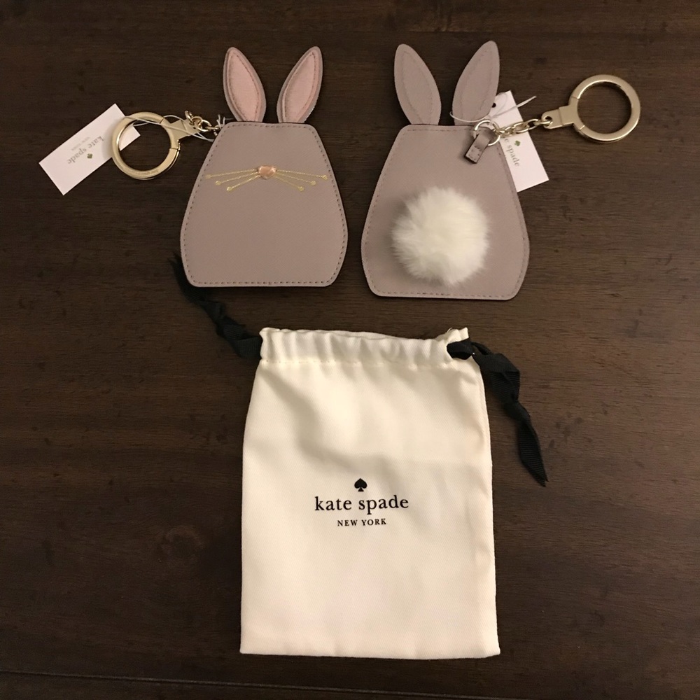 ❌SOLD OUT❌Kate Spade Leather Bunny Key Fob - Picture 1 of 2