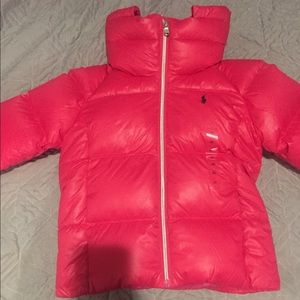 Girls pink bubble Ralph Lauren coat