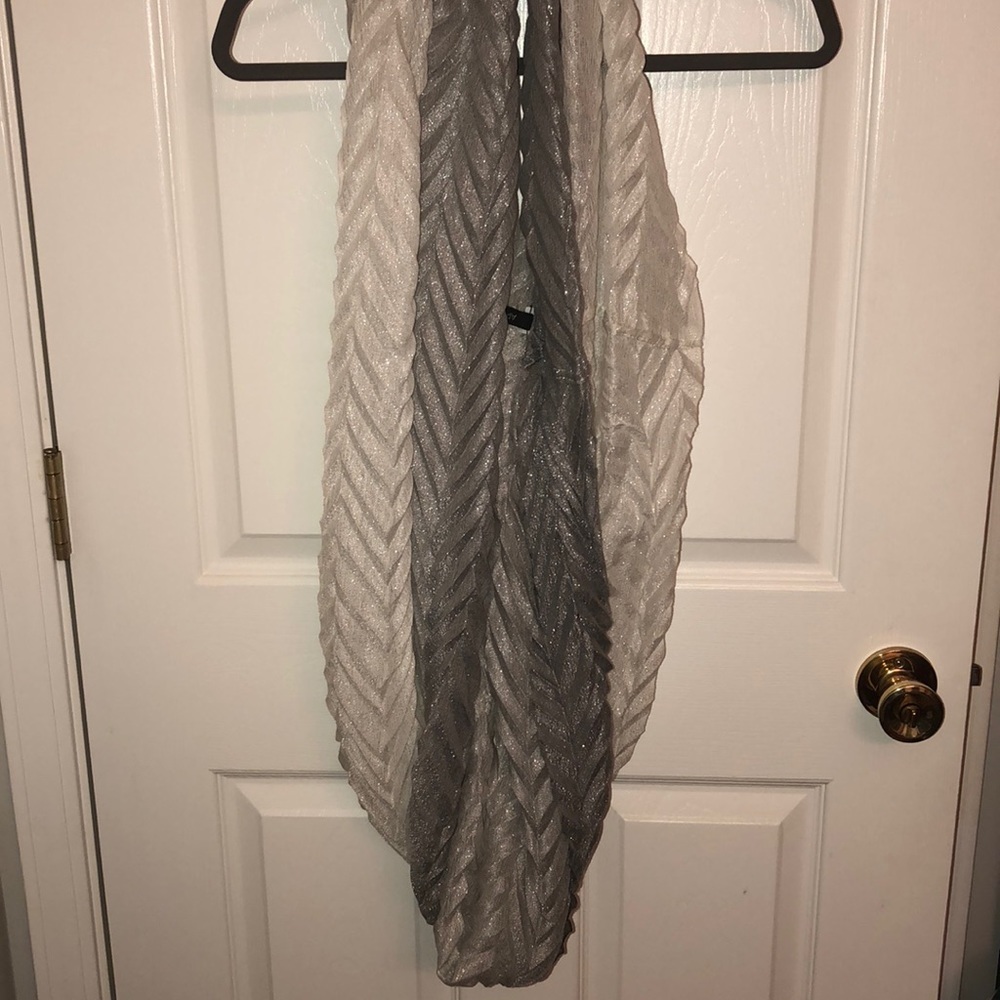 Silver and gray shimmery infinity scarf