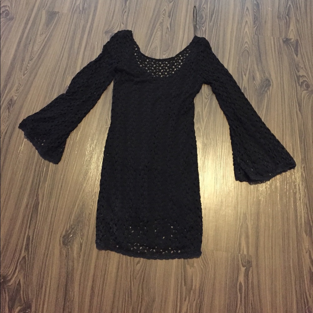 Free people black crotchet dress