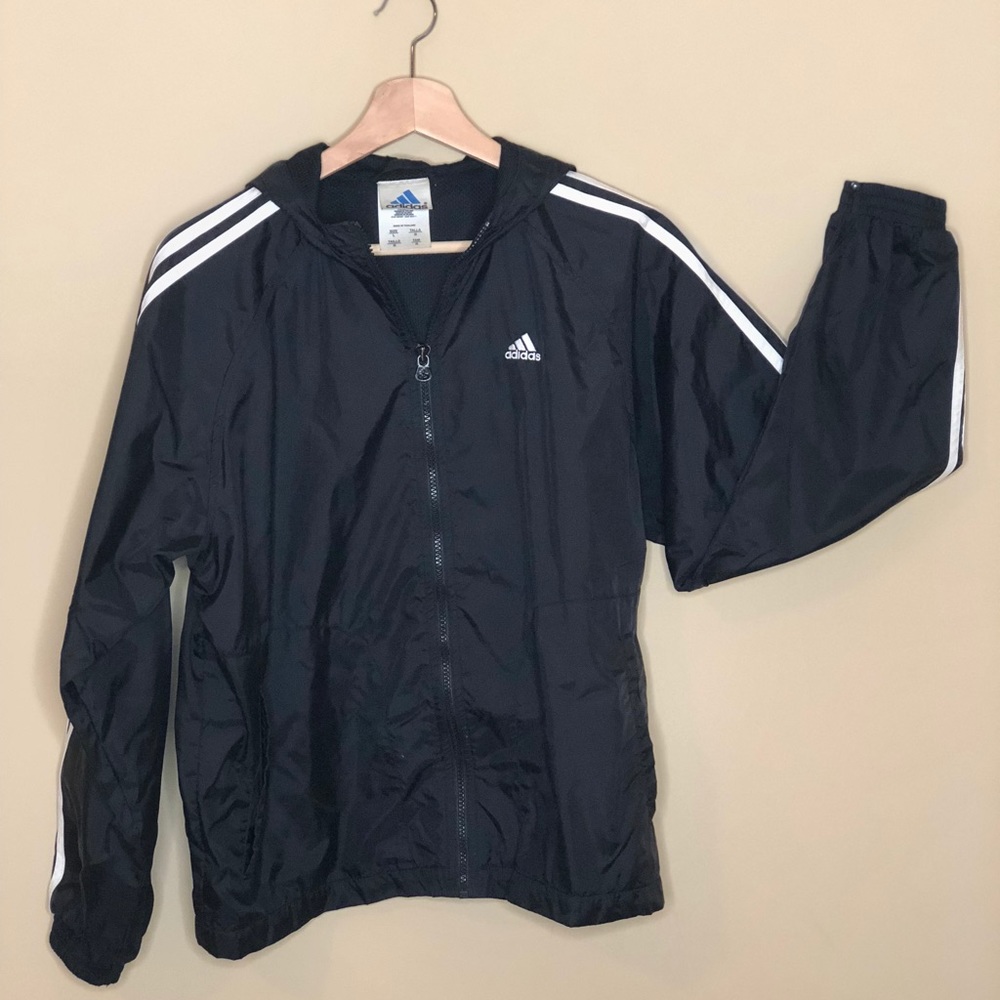 Adidas Three Stripe Windbreaker Jacket