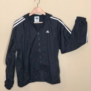 Adidas Three Stripe Windbreaker Jacket