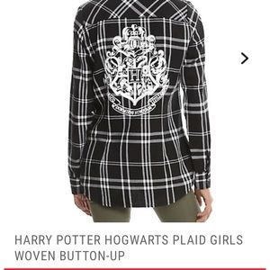 Harry Potter hogworts plaid button up