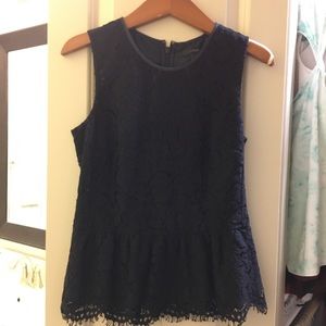 Black Lace Peplum Top