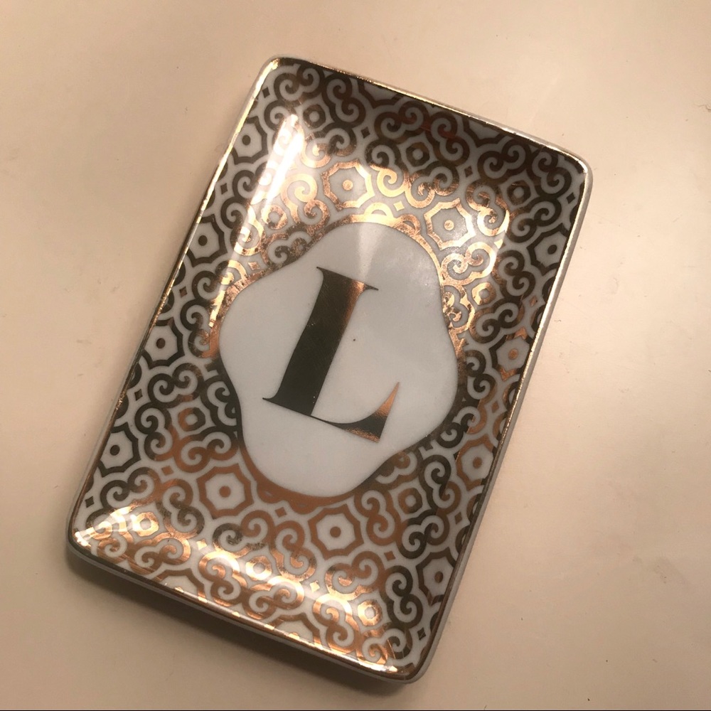Rosanna Gold Foil Trinket “L” Dish