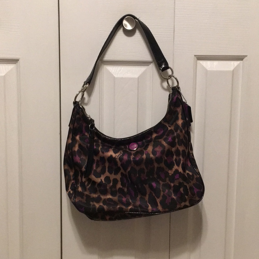 Coach Purple ocelot hobo