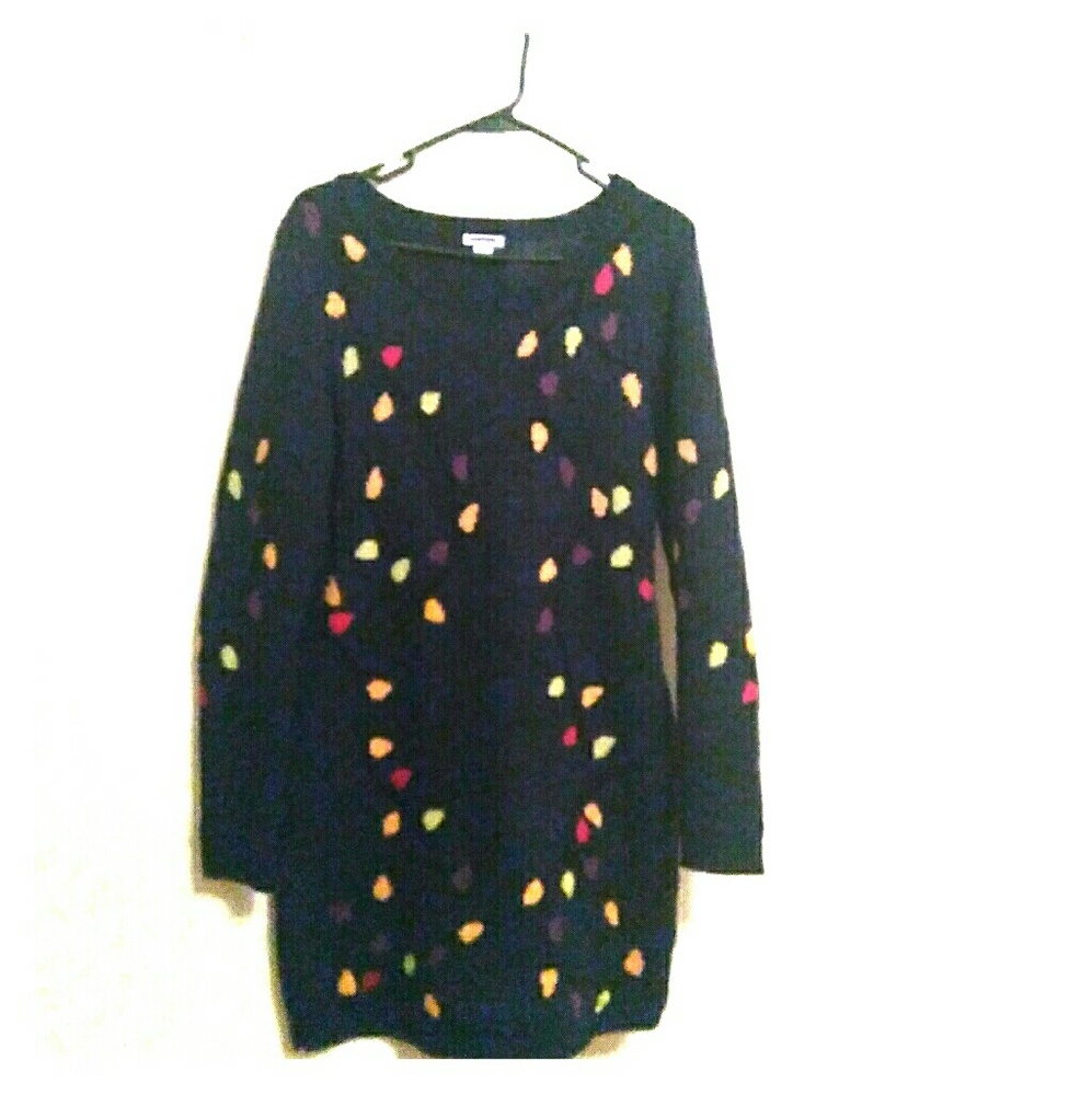Christmas lights sweater dress