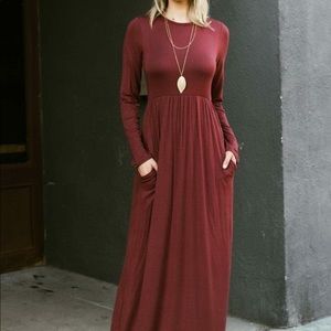 Maxi Dress with Pockets NWOT Rust color
