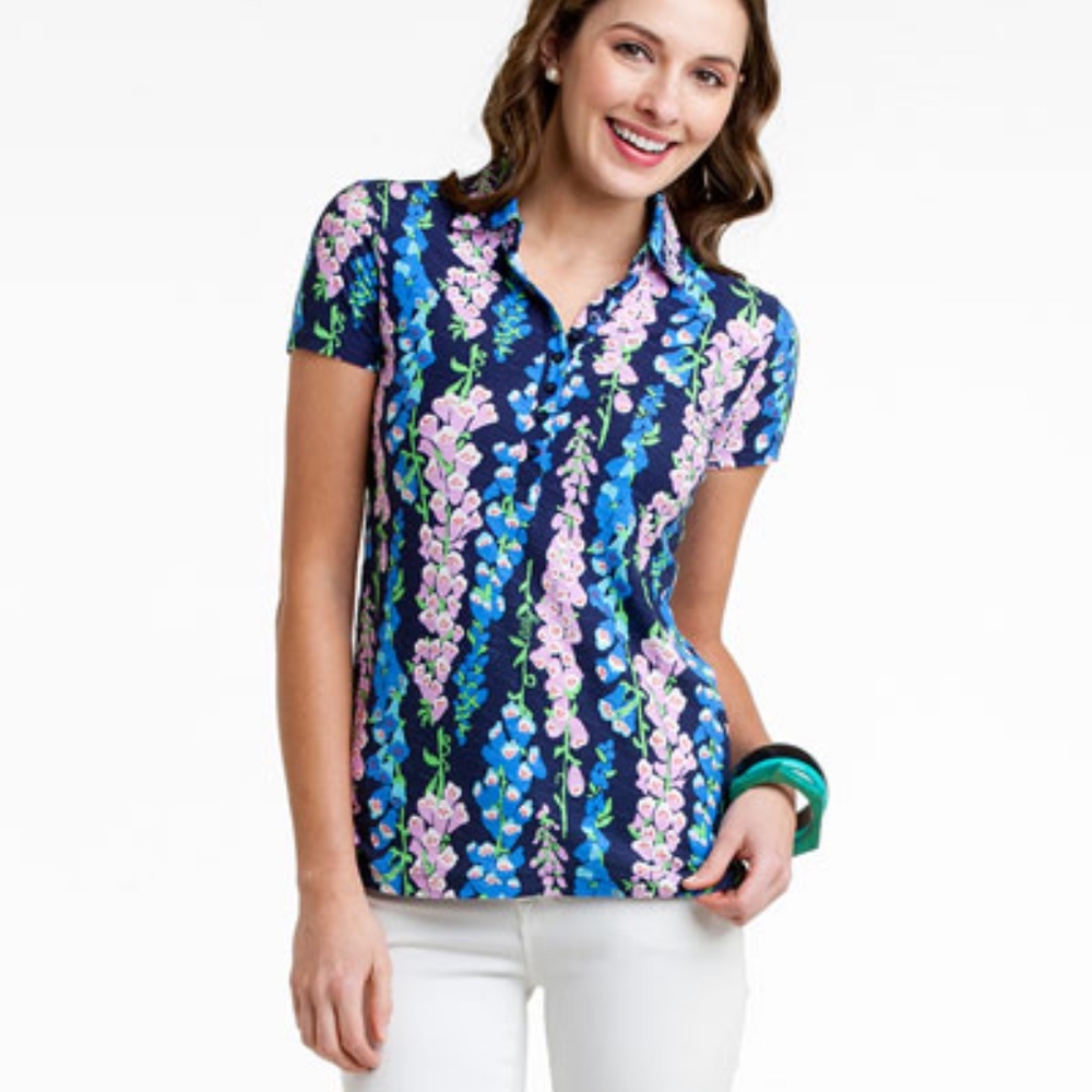 Lilly Pulitzer 'Trophy' Bright Navy Foxy Polo