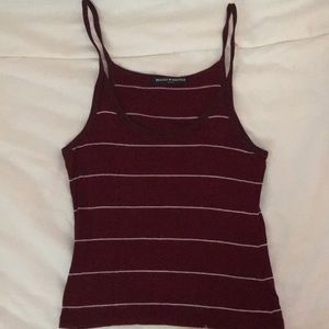 Brandy Melville maroon and white tank top