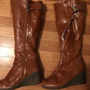 Ugg leather wedge boots