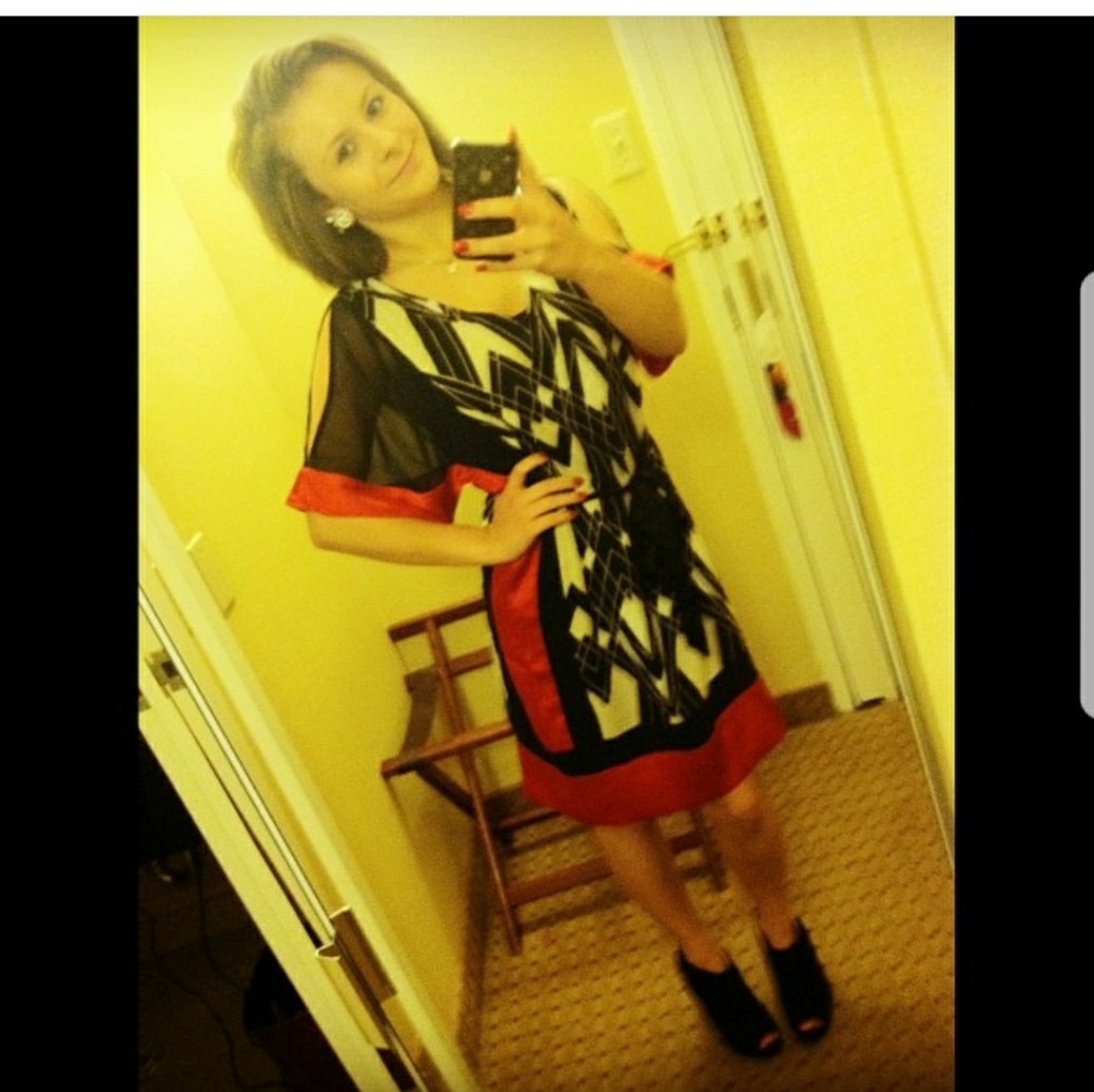 Red thin chic dress
