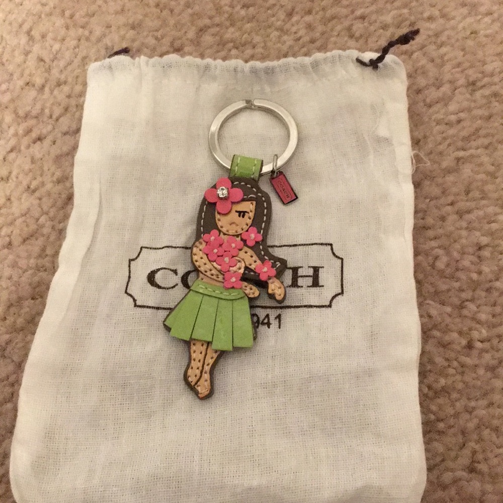 Coach hula girl keychain