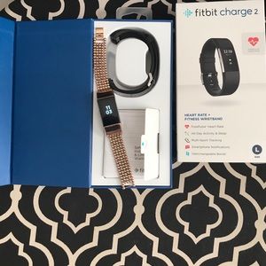 Fitbit Charge 2 with rose gold band