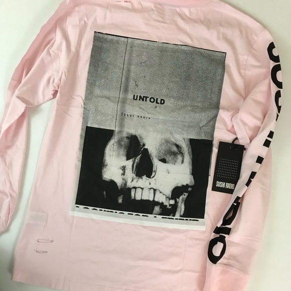 SUSHI RADIO ‘Untold’ LS Distressed Tee Large - Picture 1 of 6