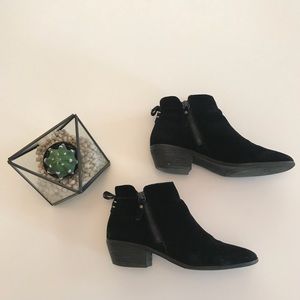 Vince Camuto Suede Low Heel Booties