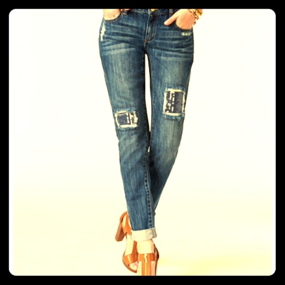 MICHAEL Michael Kors Distressed Jeans with Sequins