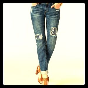 MICHAEL Michael Kors Distressed Jeans with Sequins