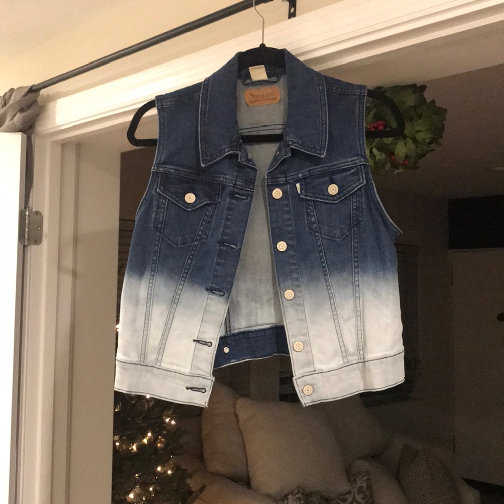 Ombré denim vest