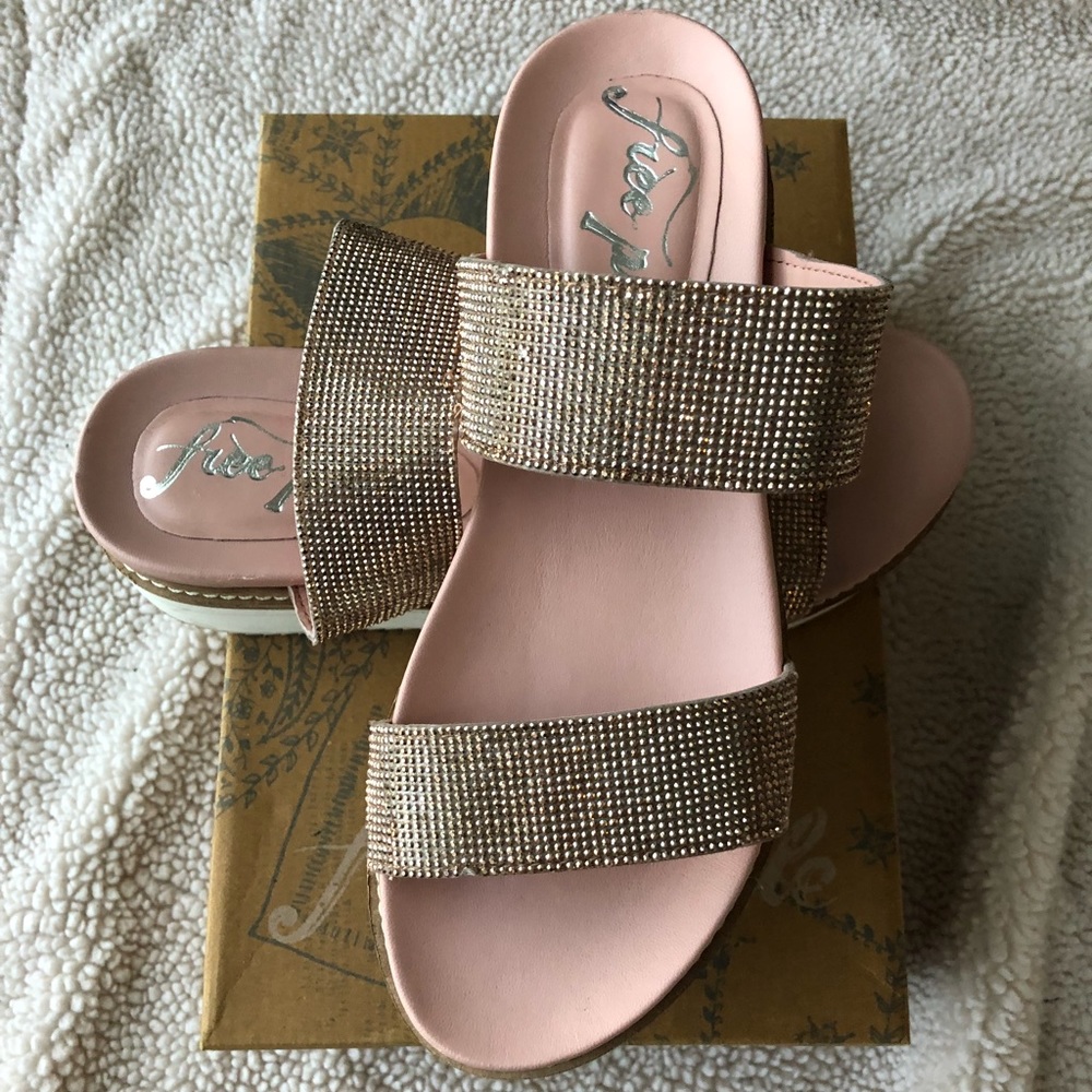 Free People Baby Pink Platform Sandals 9