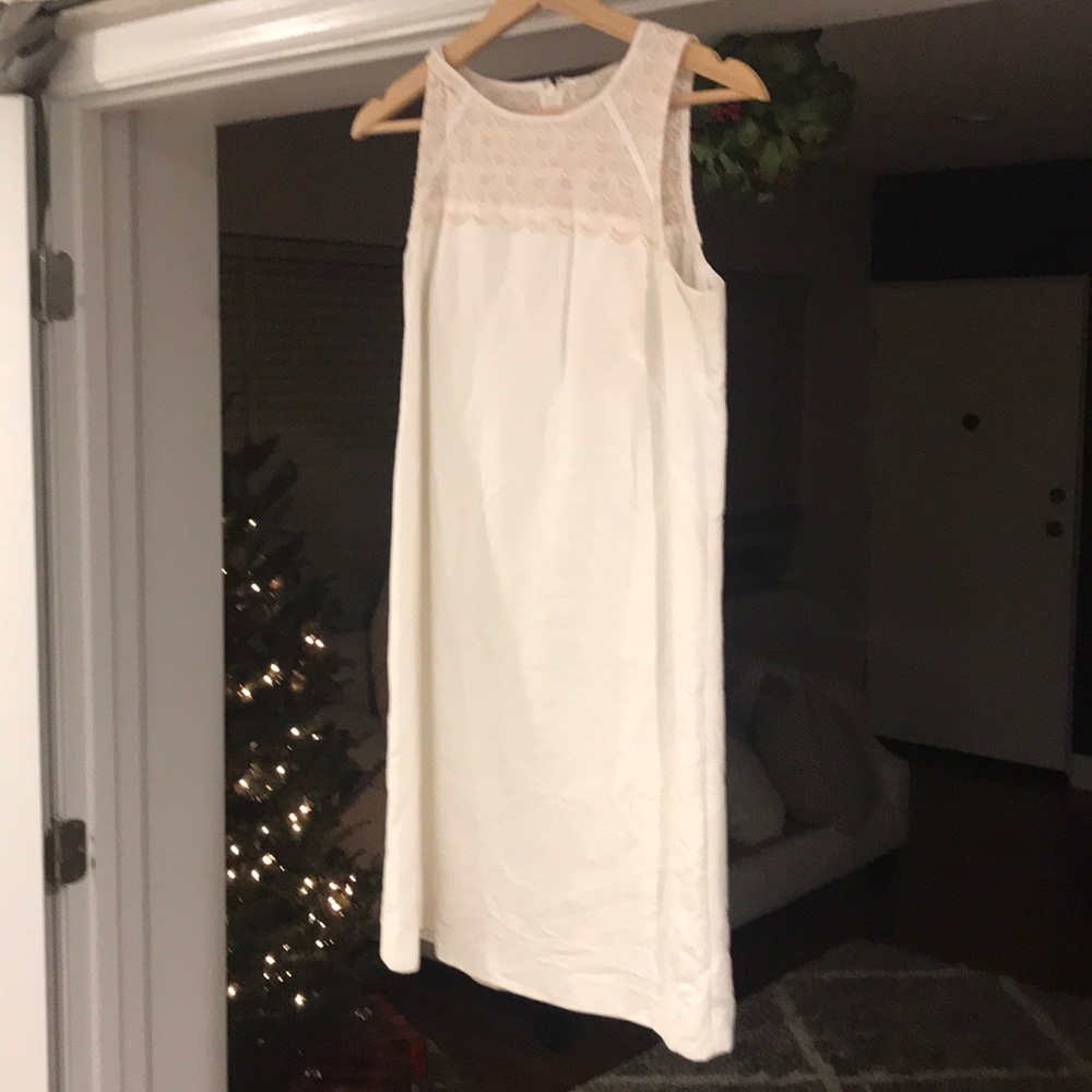 White and blush dress