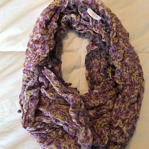 J Crew purple floral infinity scarf