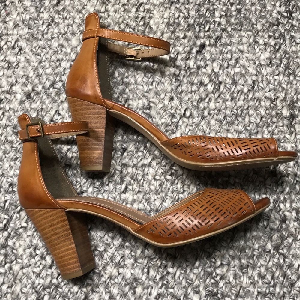 Restricted Brown Leather Heels