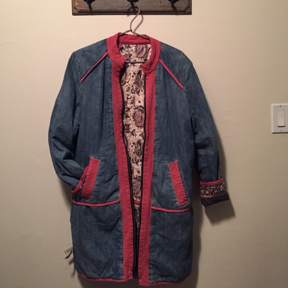 Woman Reversible Denim/Paisley Jacket