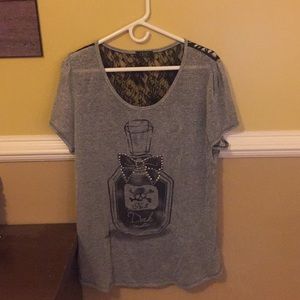 Metallic gray Fashion blouse.