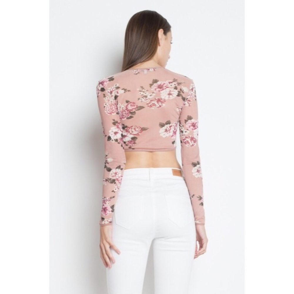 Floral Mesh Crop Top - Picture 3 of 3