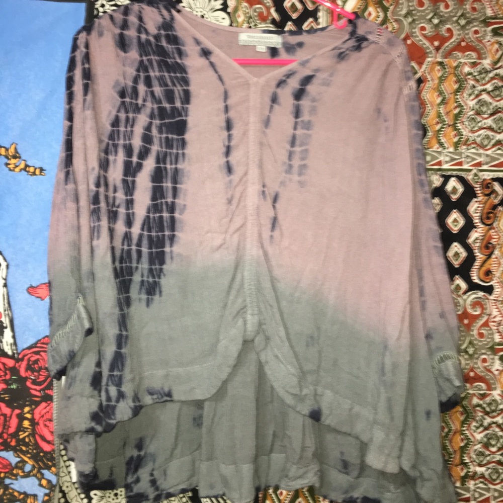 World Market brand hi-low hippie blouse