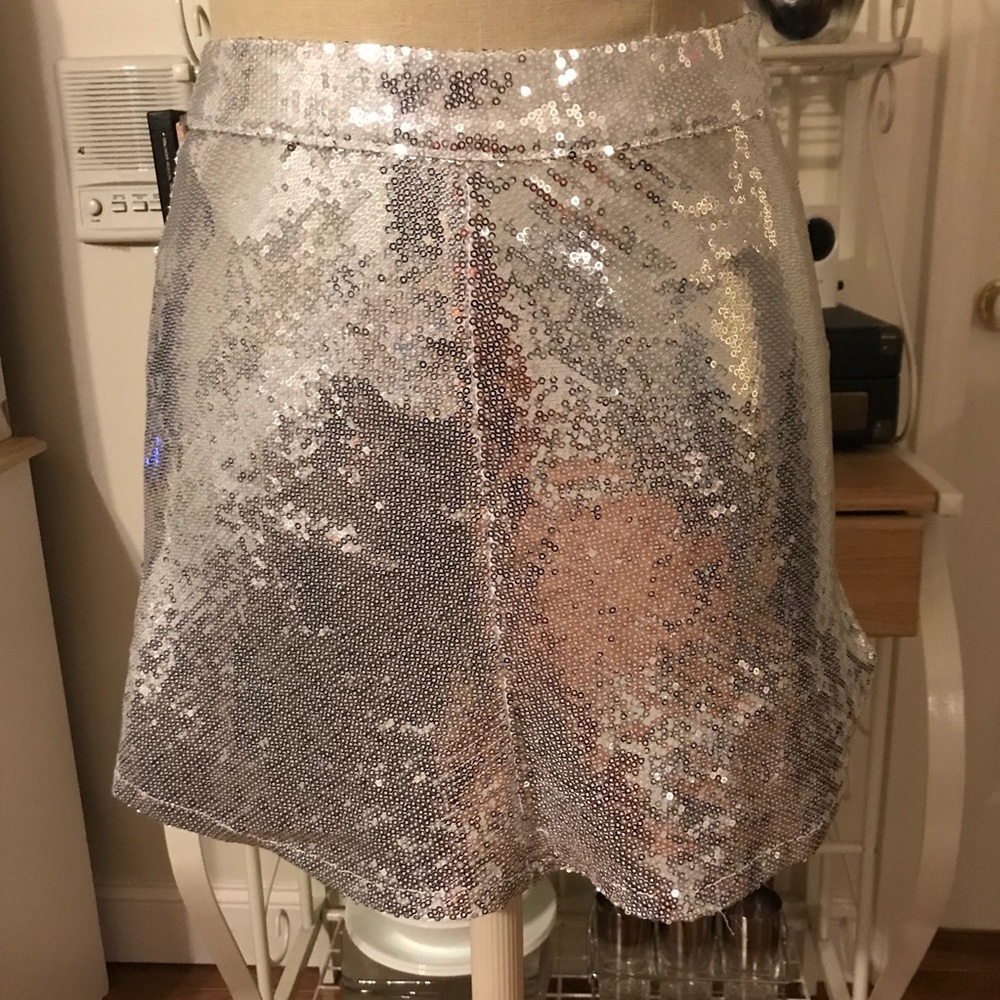NWT Wildfox Silver Sequin Skirt - Festival Costume