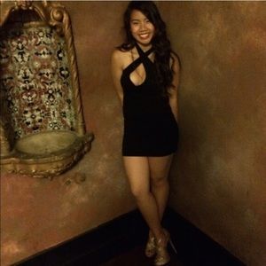 RED halter Cris cross dress