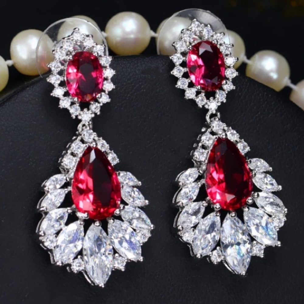 NEW Small Red Teardrop Earrings